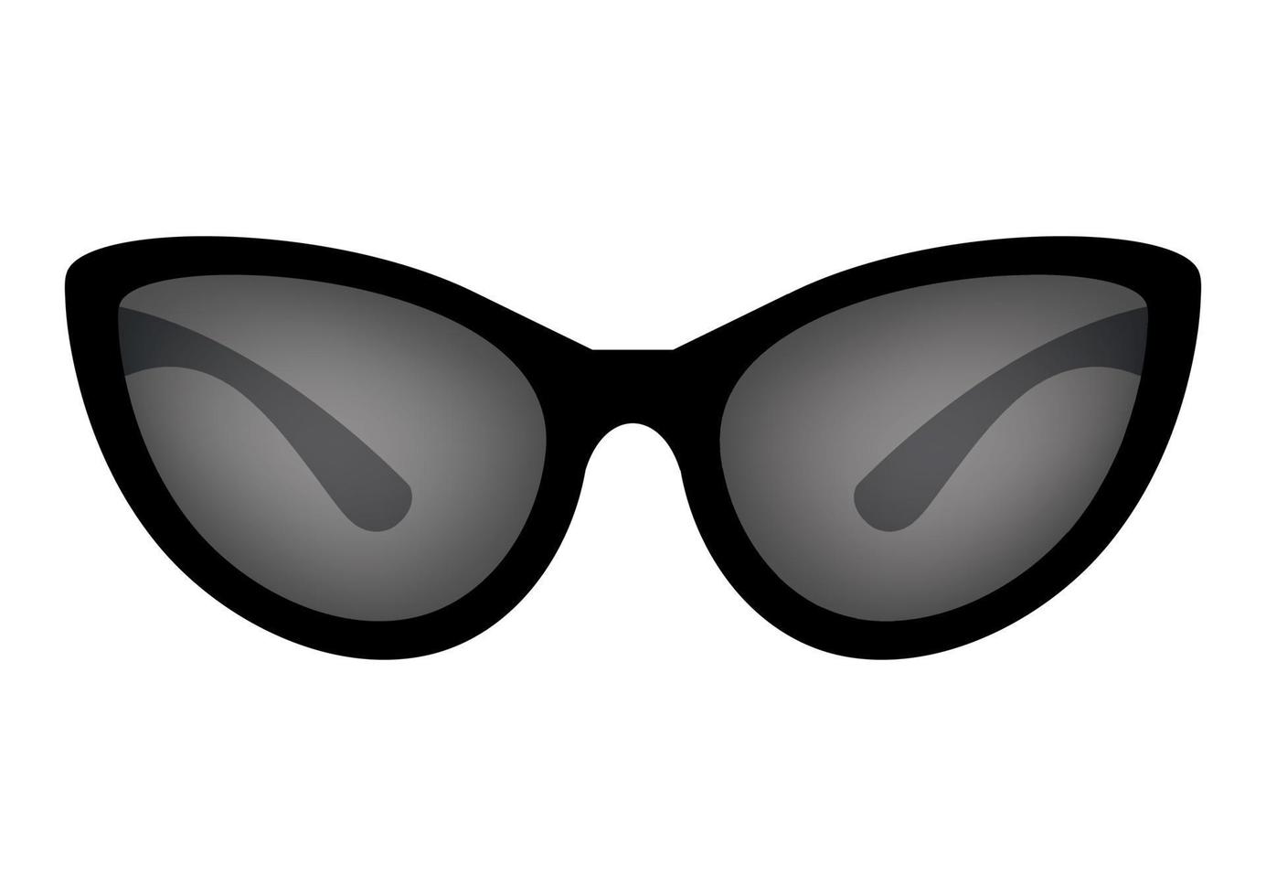Cat eye sunglasses. Black lens sunglasses isolated on white background. Vector sunglasses