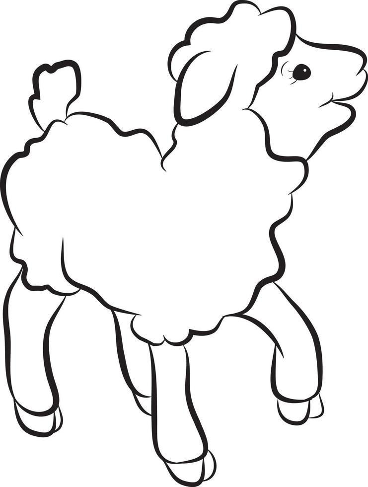 Black and White Clipart Sheep vector