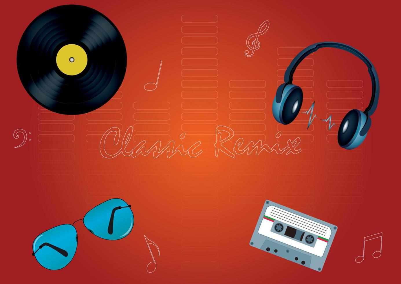 Classic Remix Music Wallpaper vector