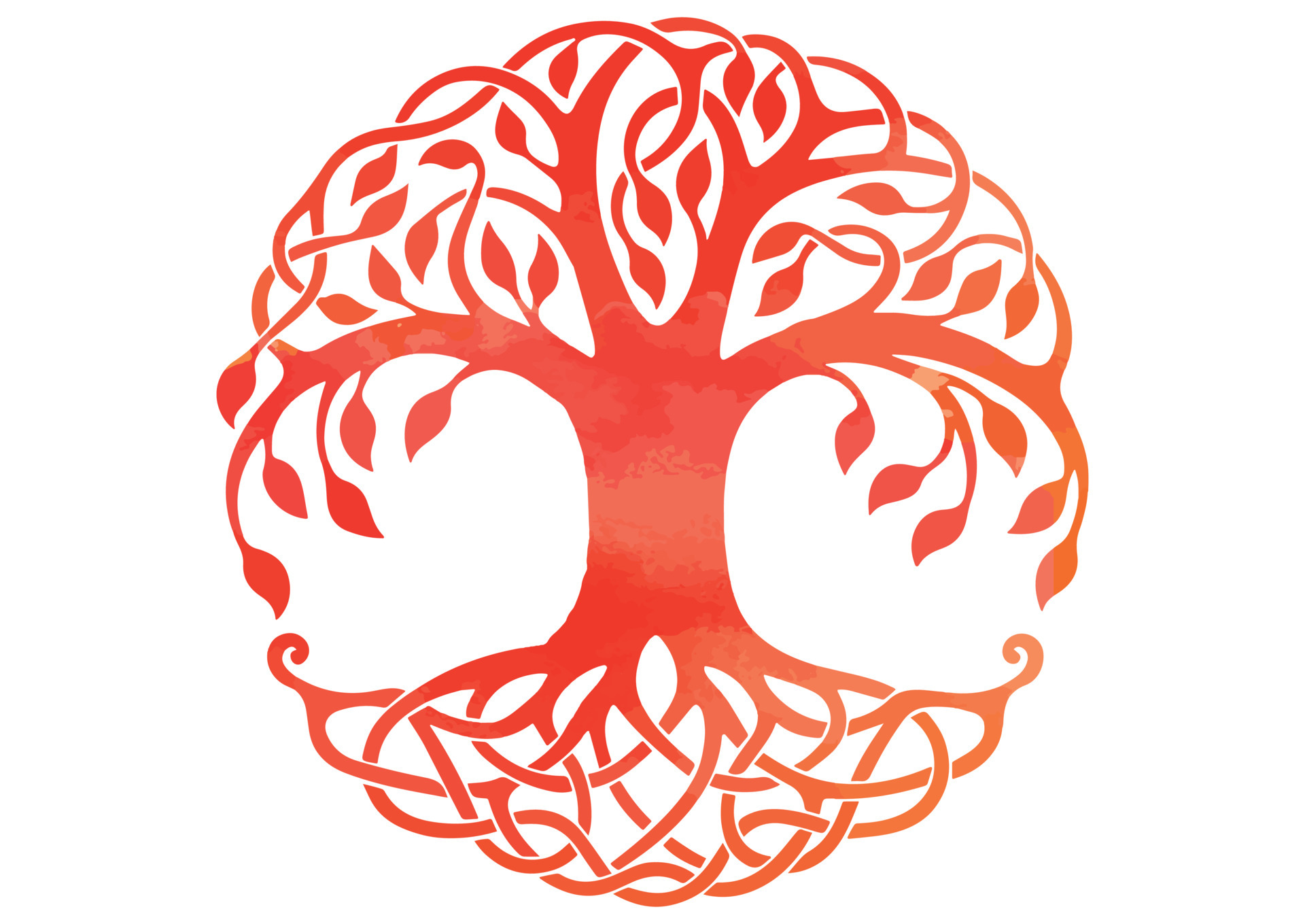 Painted tree of life. Watercolor tree of life isolated on white