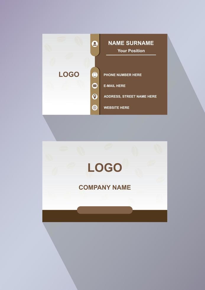 Modern coffee business card template - Vector business card for cafe template