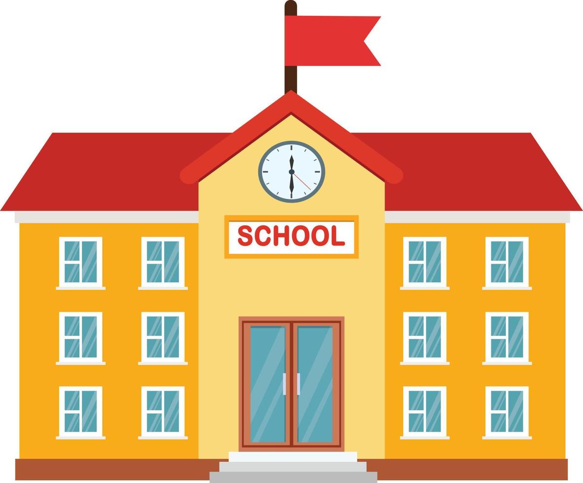 Vector illustration of High school building. Vector School Building