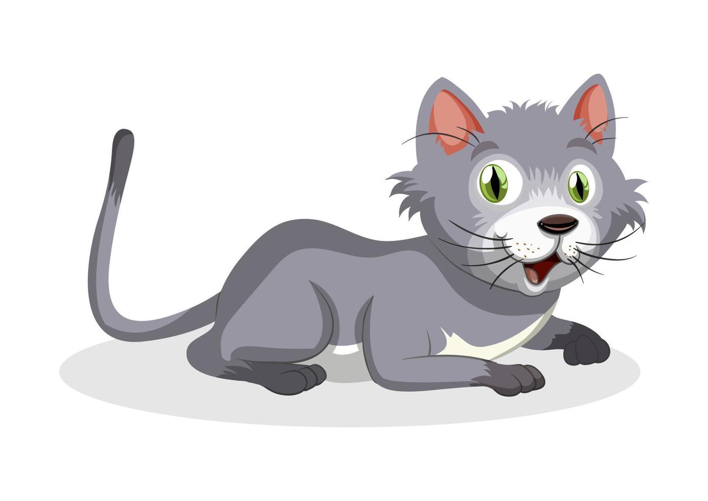 pequeño gato aislado sobre fondo blanco. lindo gatito vector