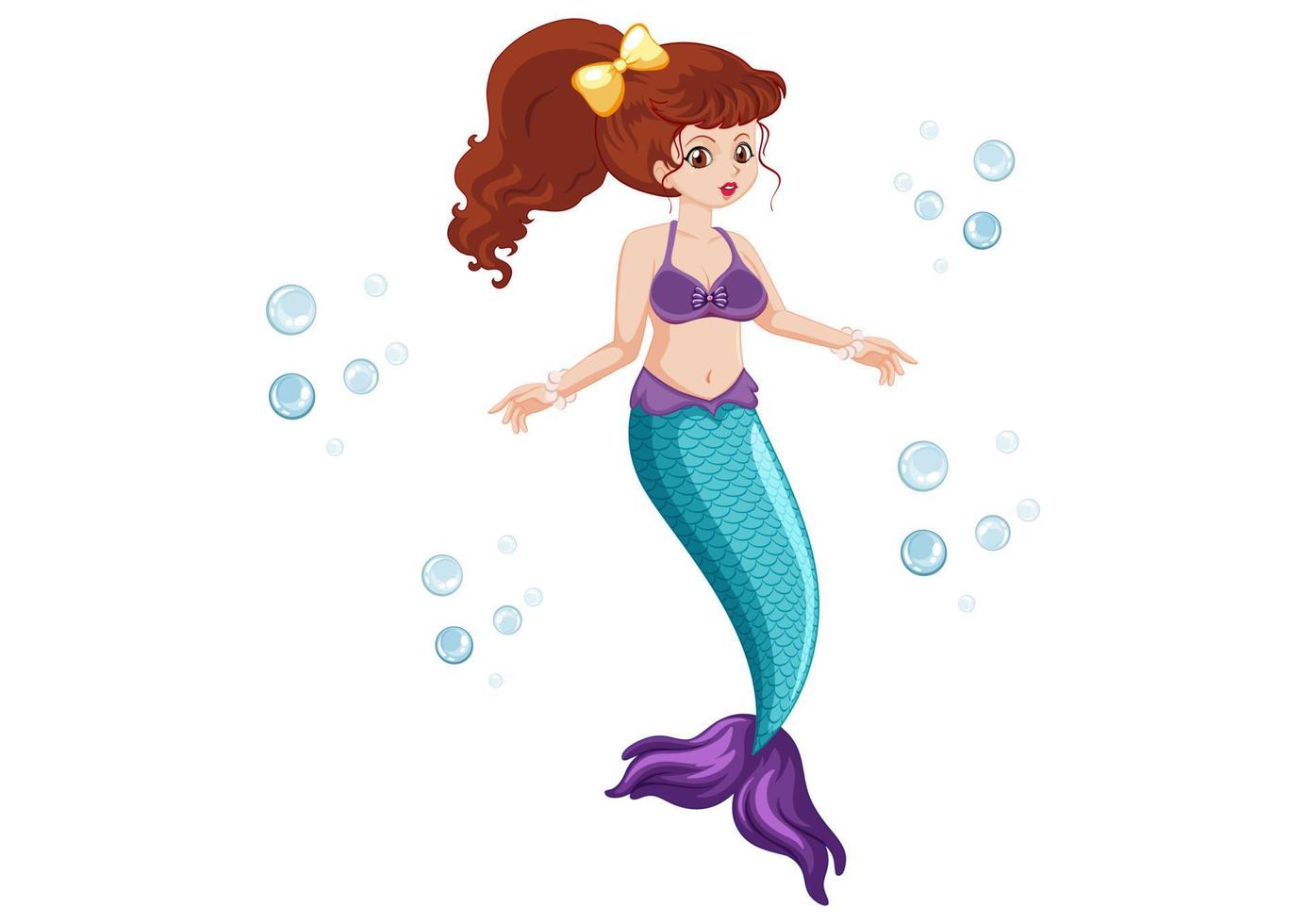 Mermaid illustration isolated on white background vector