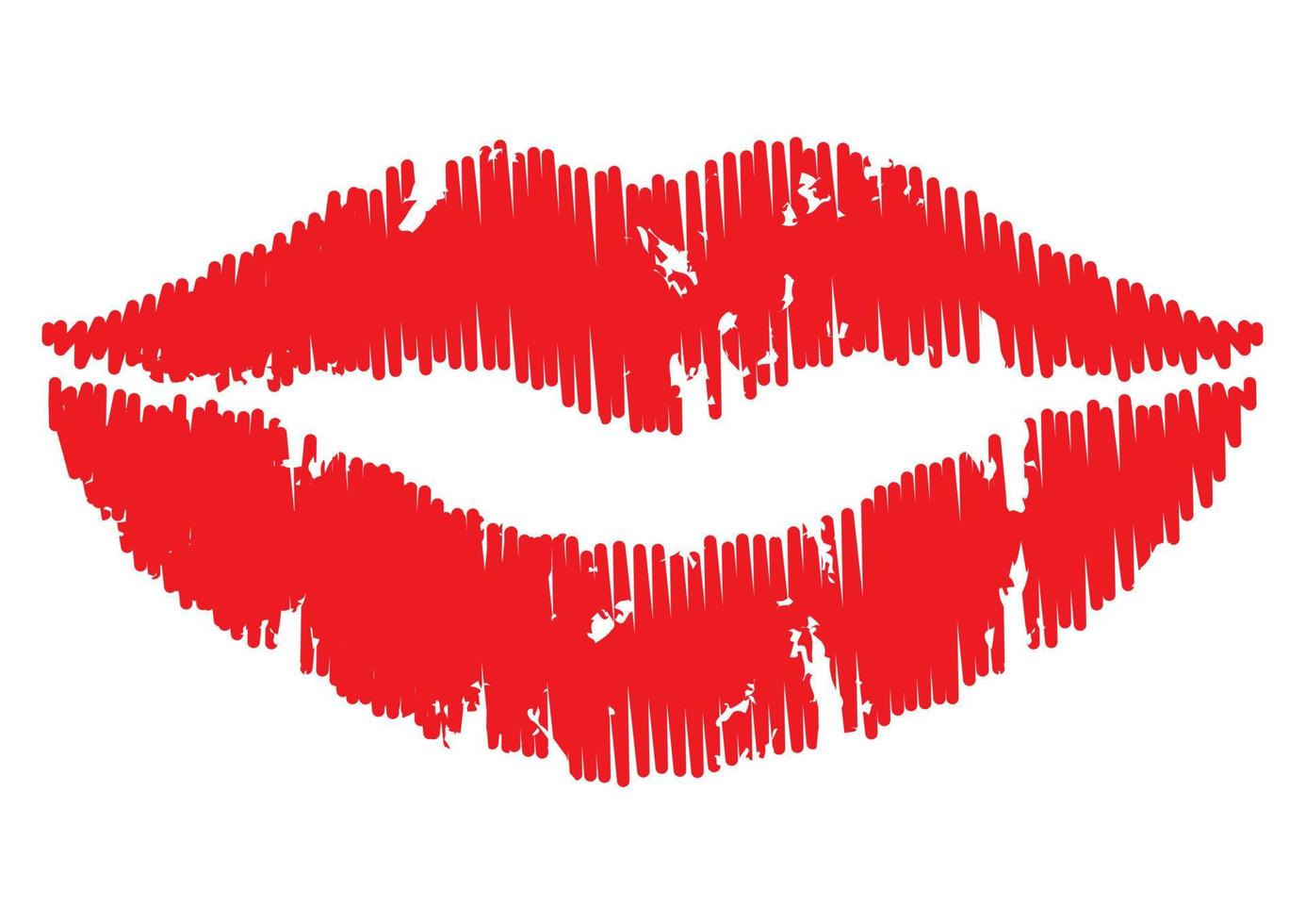 Retro Vintage Red Lips. Vector Illustration of Kissing lips. Concept for Valentine's Day