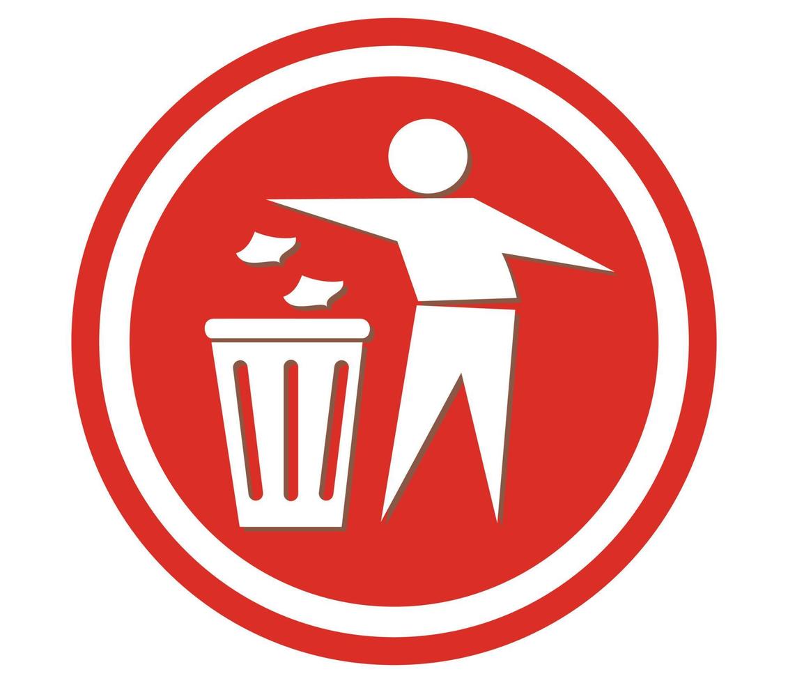 papelera de reciclaje. icono de papelera. signo de basura. Ilustración de vector de icono de residuos