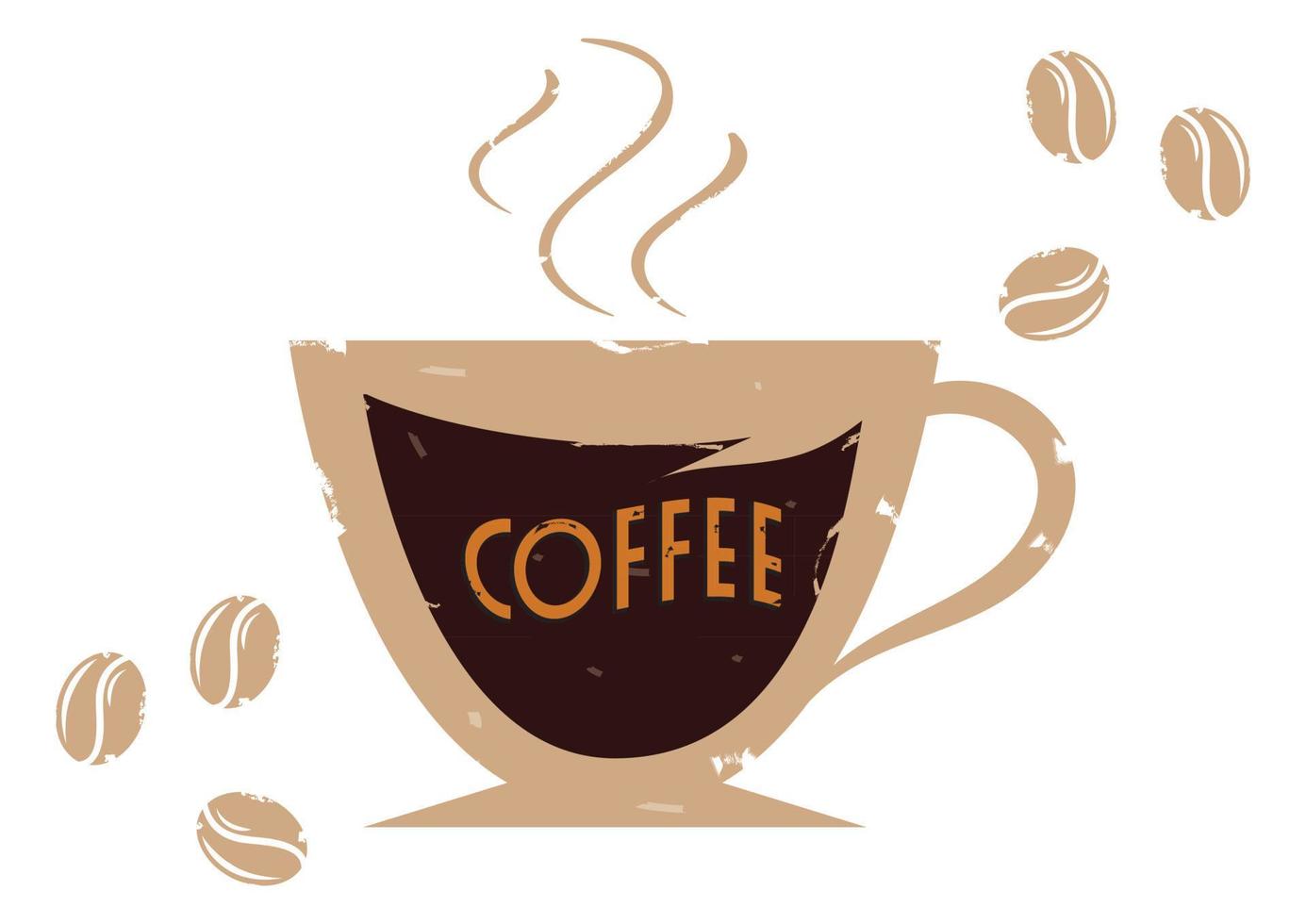taza de café retro. Ilustración vectorial de taza de café vintage aislado sobre fondo blanco. vector