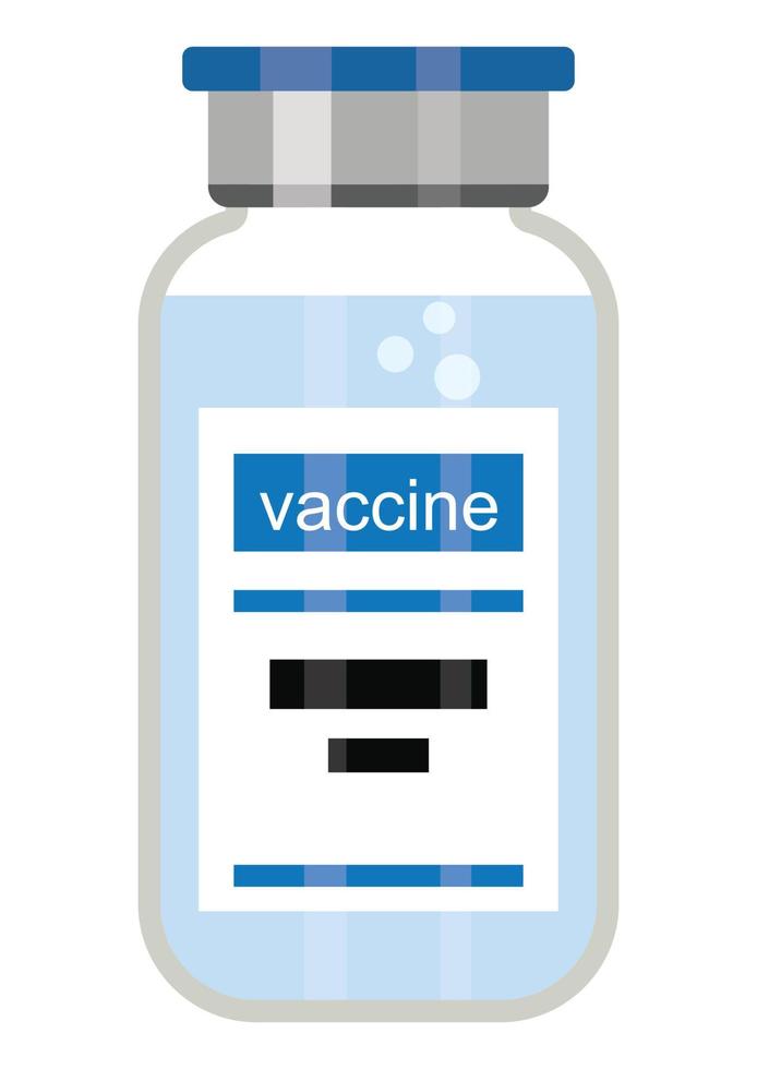 Coronavirus vaccine. Covid-19 virus vaccination with vaccination bottle vector