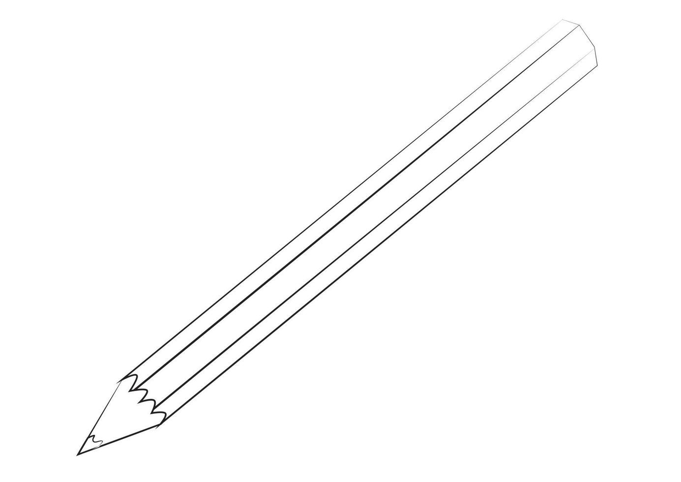 crayón blanco y negro. boceto de un crayón. ilustración vectorial blanco y negro vector