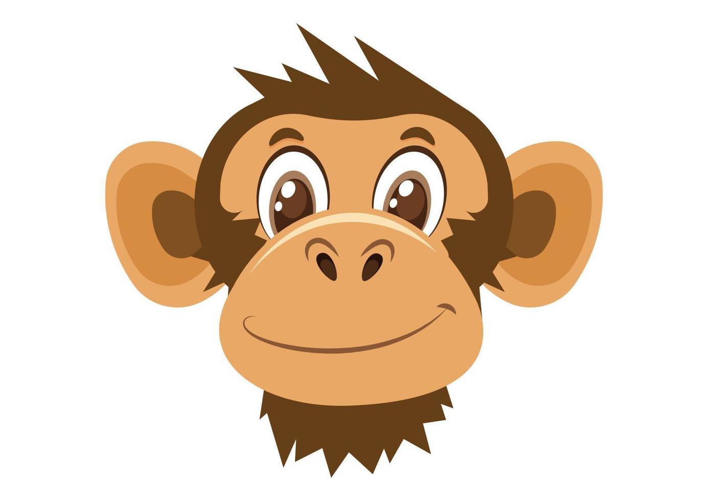 Cartoon monkey head isolated on white background vector