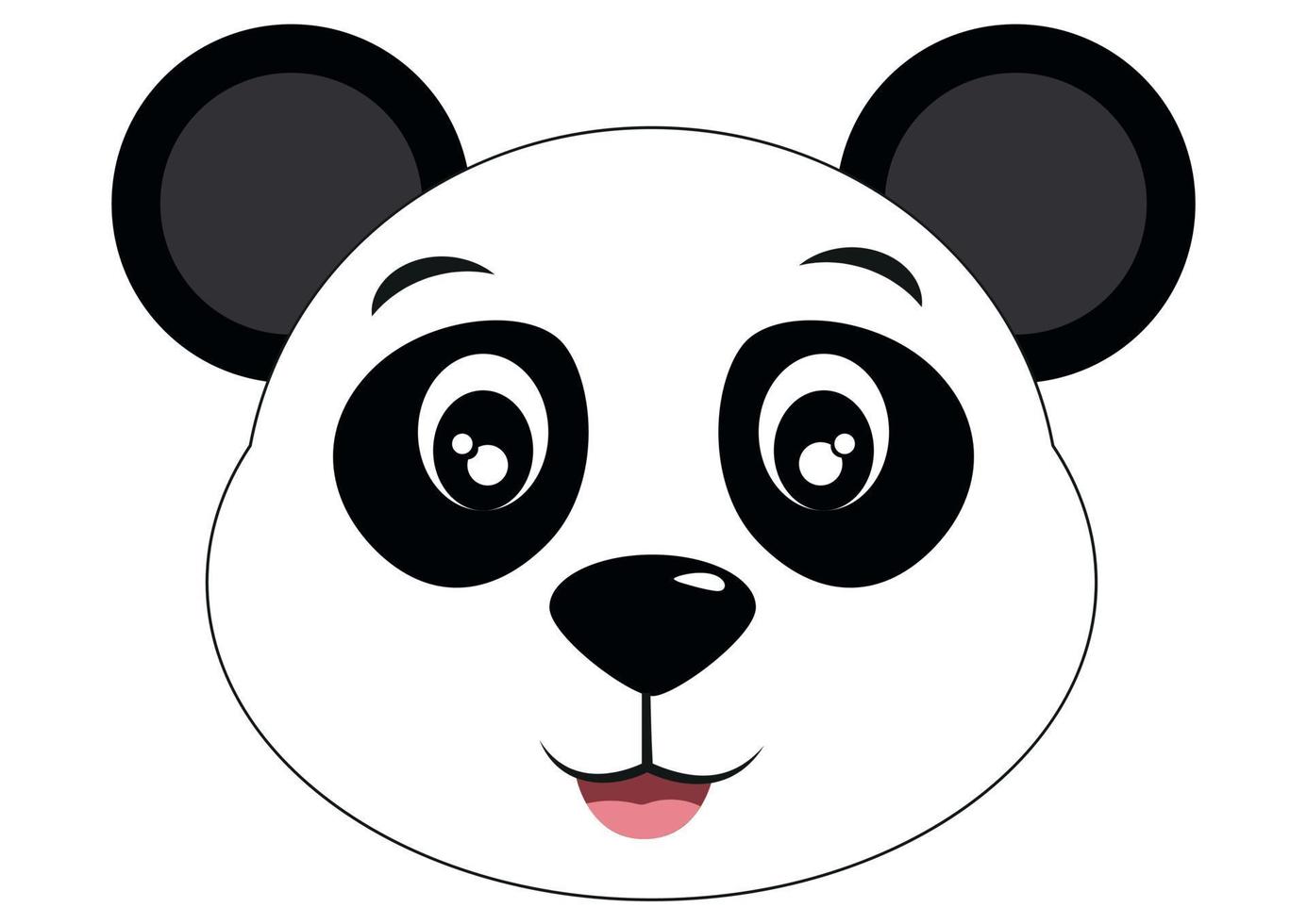 Icon of Cute Panda Face. Animals. Vector Panda Bear Face