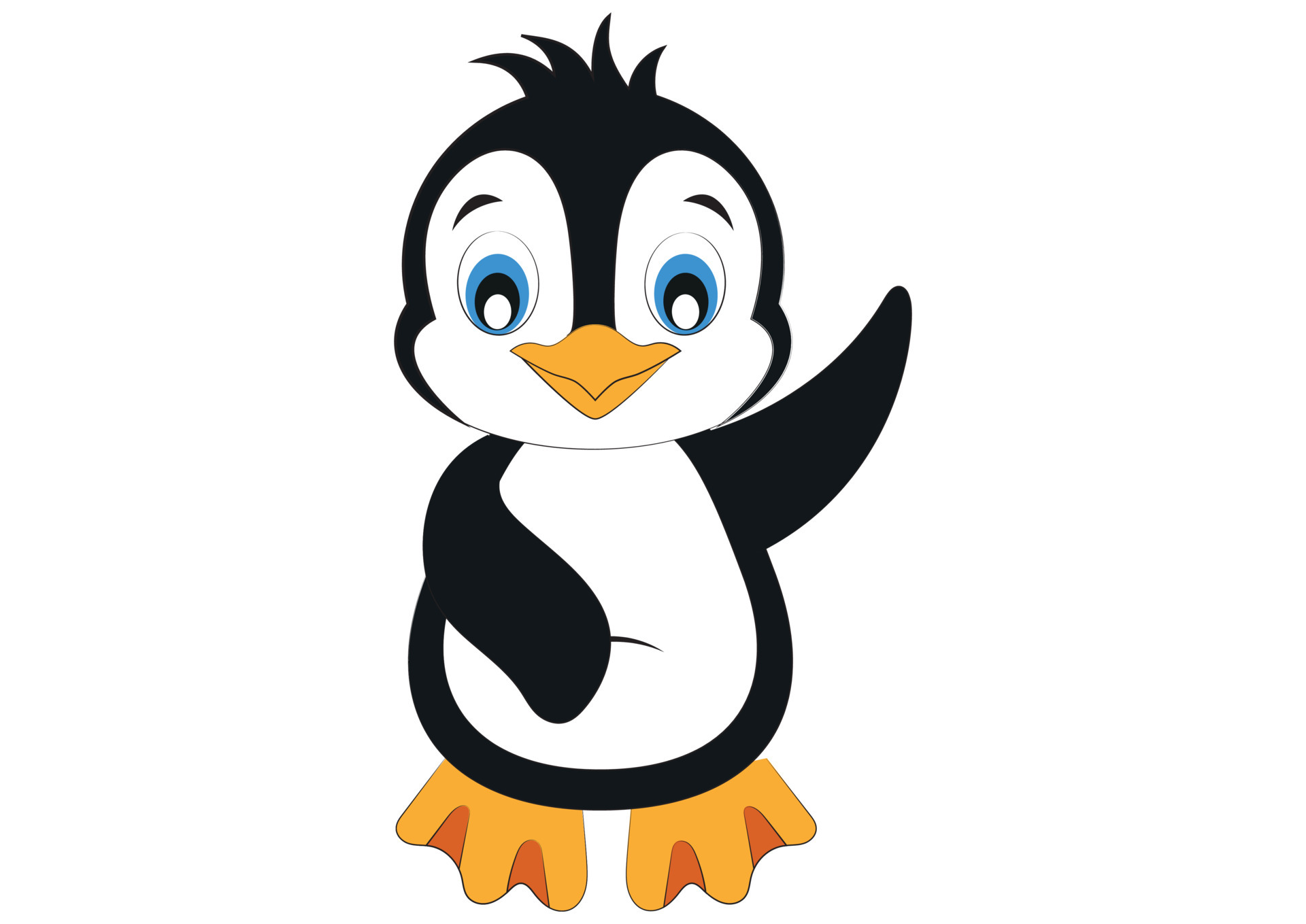 Little Penguin. Cute Cartoon Penguin 4641994 Vector Art at Vecteezy