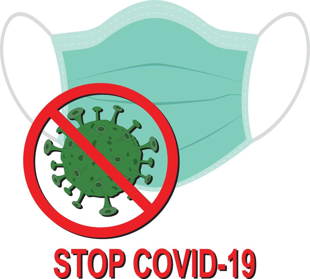 Stop COVID-19. Corona Virus Face Mask Protection vector