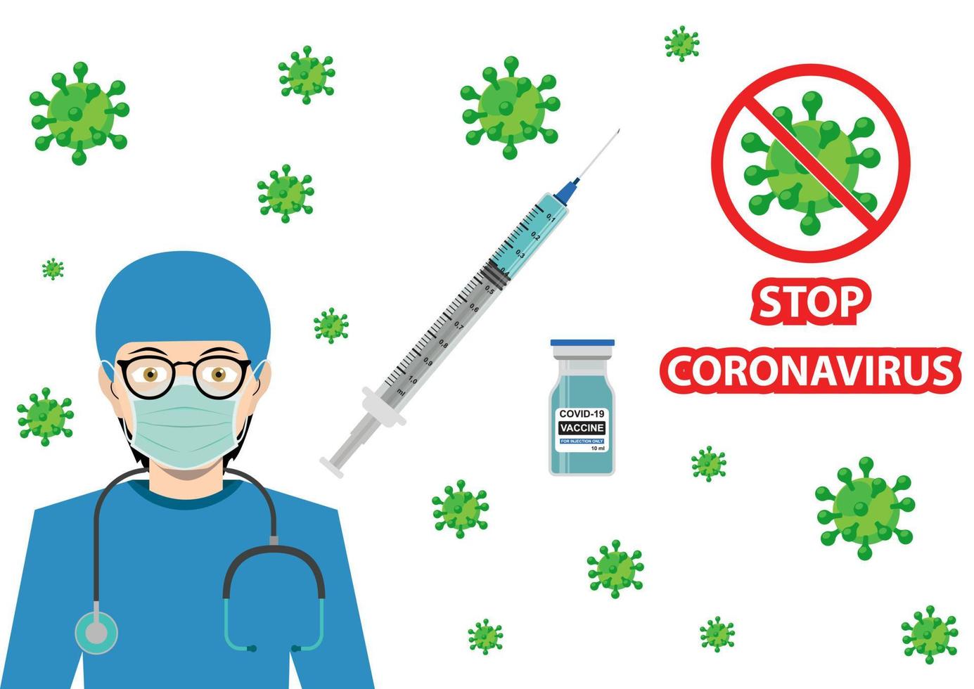 Stop coronavirus. No infection and stop of coronavirus concepts. Stop Covid-19 sign, Vector illustration