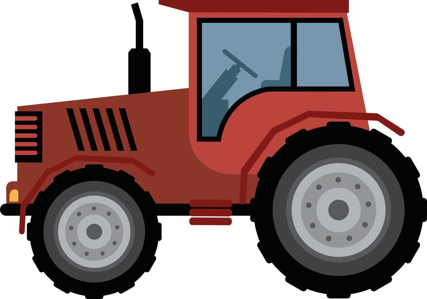 Clipart Agriculture Machine Tractor. Vector Illustration of Tractor