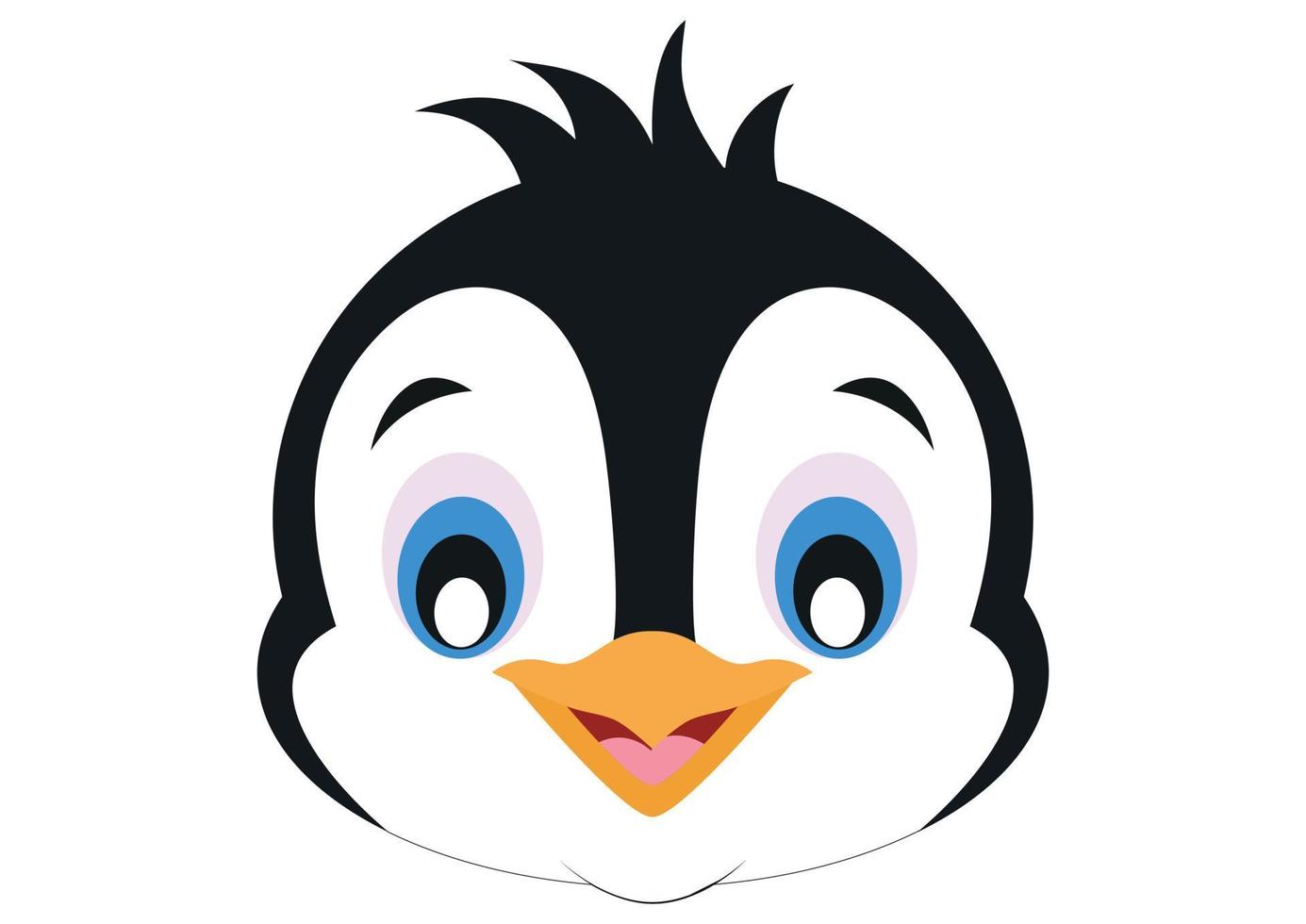 icono de cara de pingüino de sonrisa. animales. vector de cara de pingüino