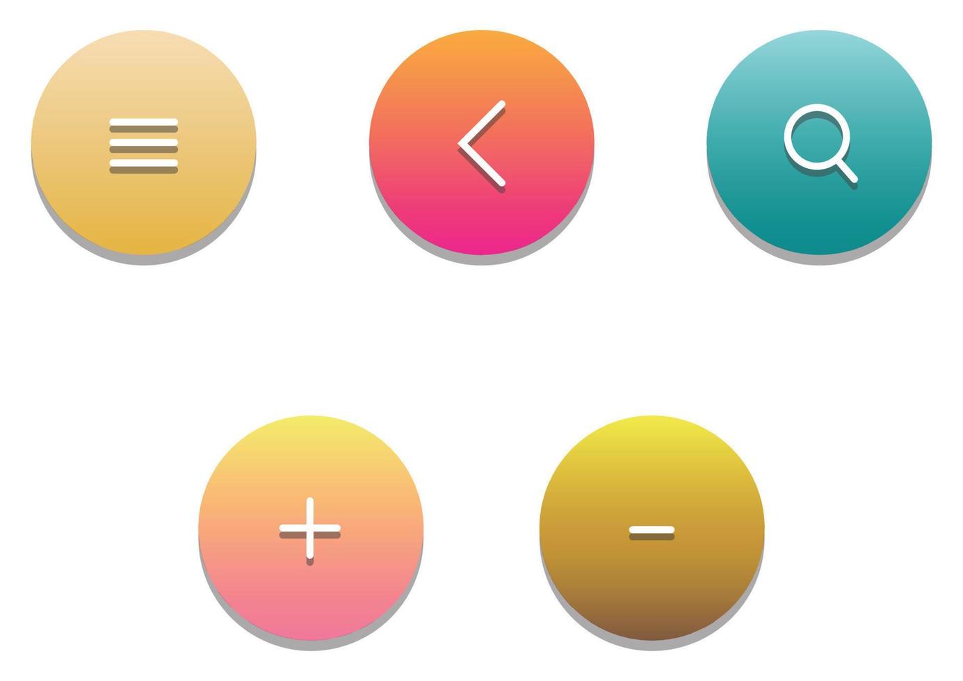 Popular round media icons. Web and mobile icons vector