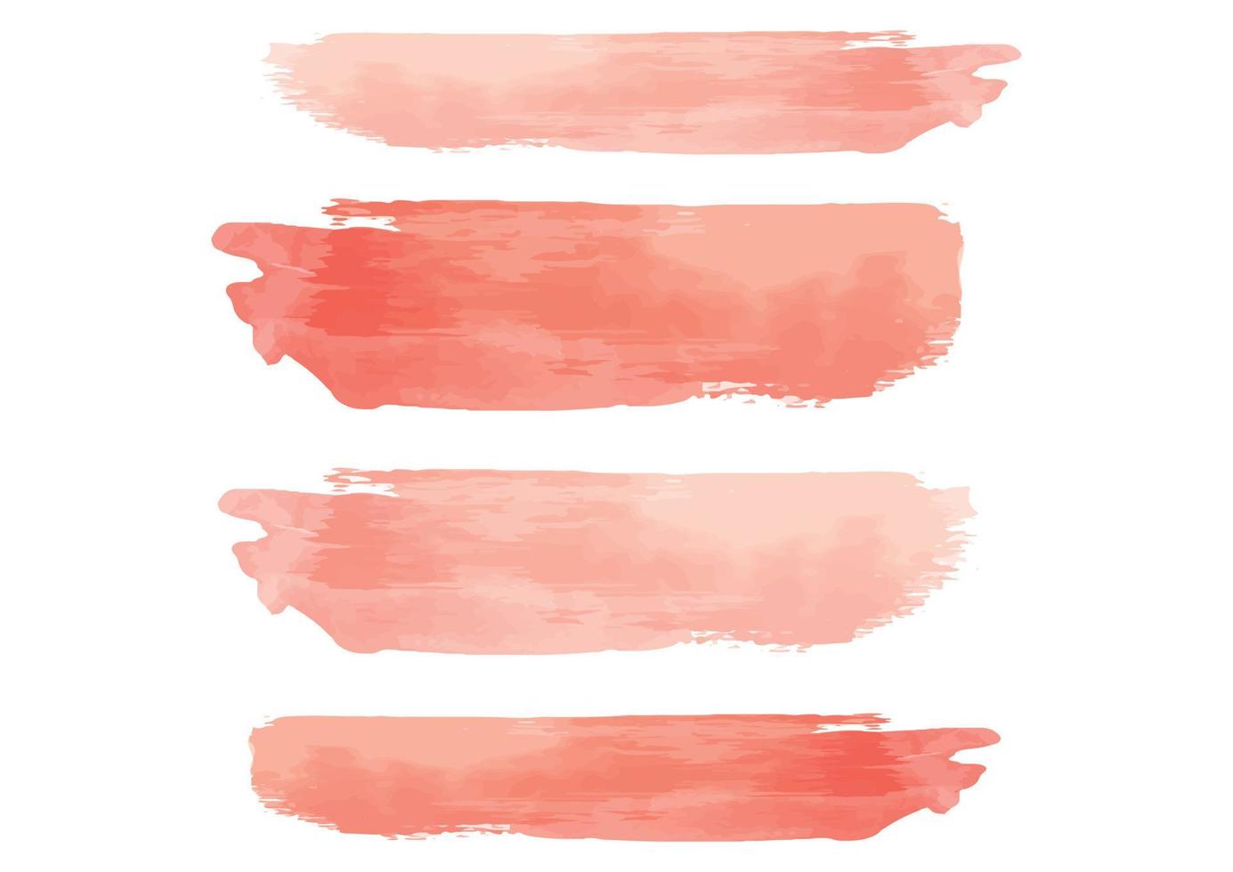 Pink - Red Paint Brushes isolated on white background. Vector Illustration of paint brush