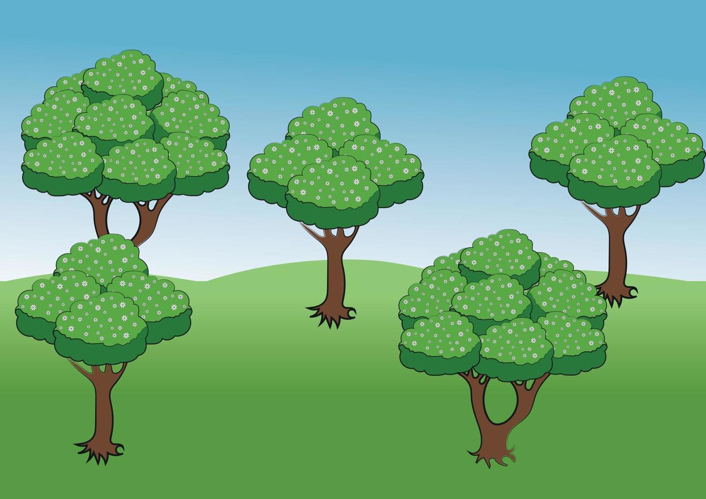 paisaje de la naturaleza. bosque, árboles florecientes vector