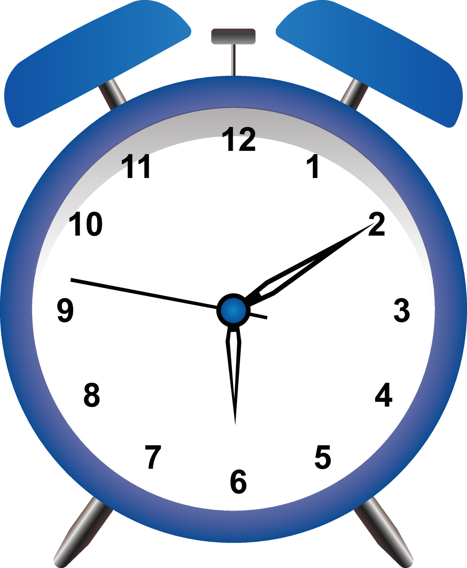 Blue alarm clock wakeup time in flat style 4642069 Vector Art at Vecteezy