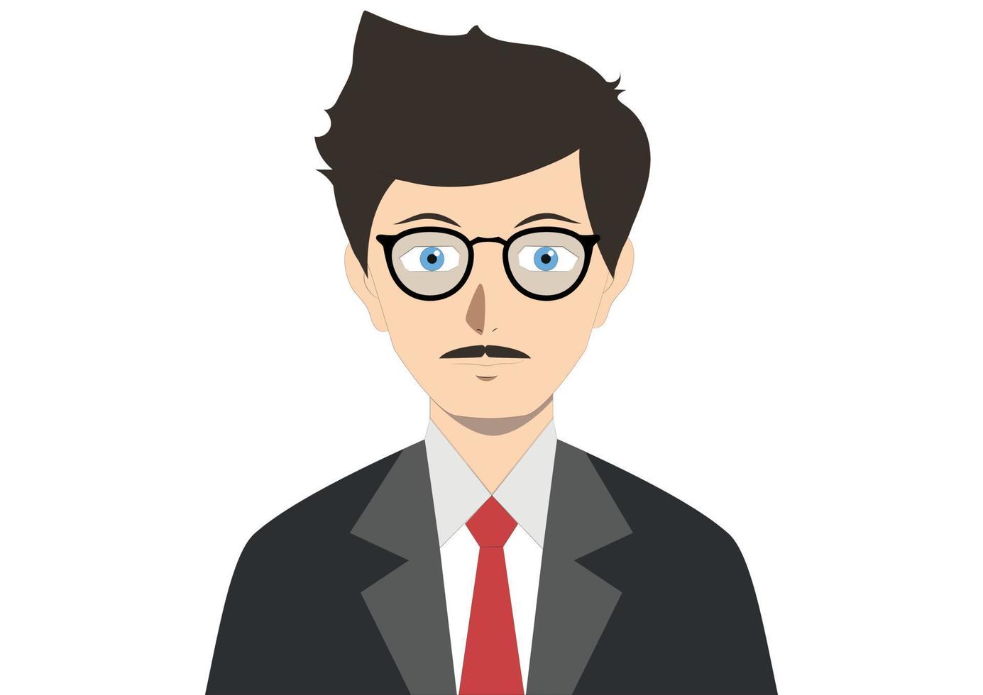 Elegant man with glasses, suit and tie vector