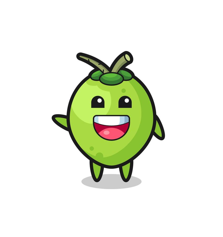 happy coconut cute mascot character vector