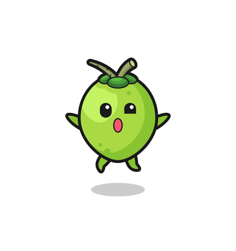 coconut character is jumping gesture vector