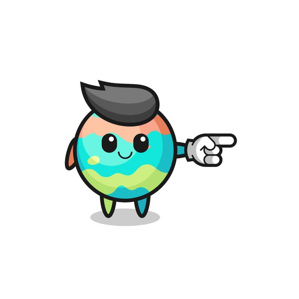 bath bombs mascot with pointing right gesture vector