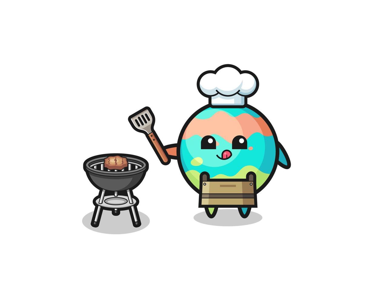 bath bombs barbeque chef with a grill vector