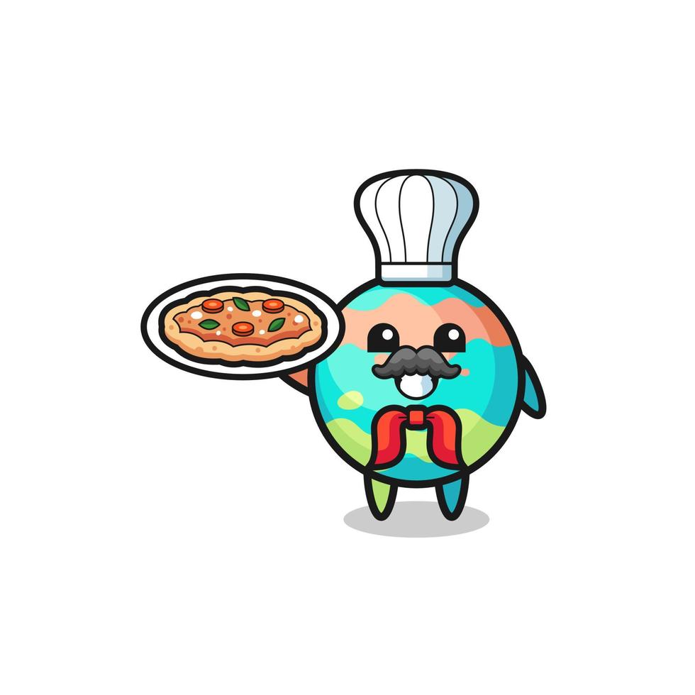 bath bombs character as Italian chef mascot vector