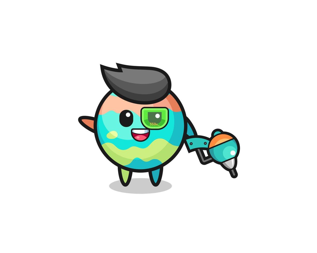 bath bombs cartoon as future warrior mascot vector