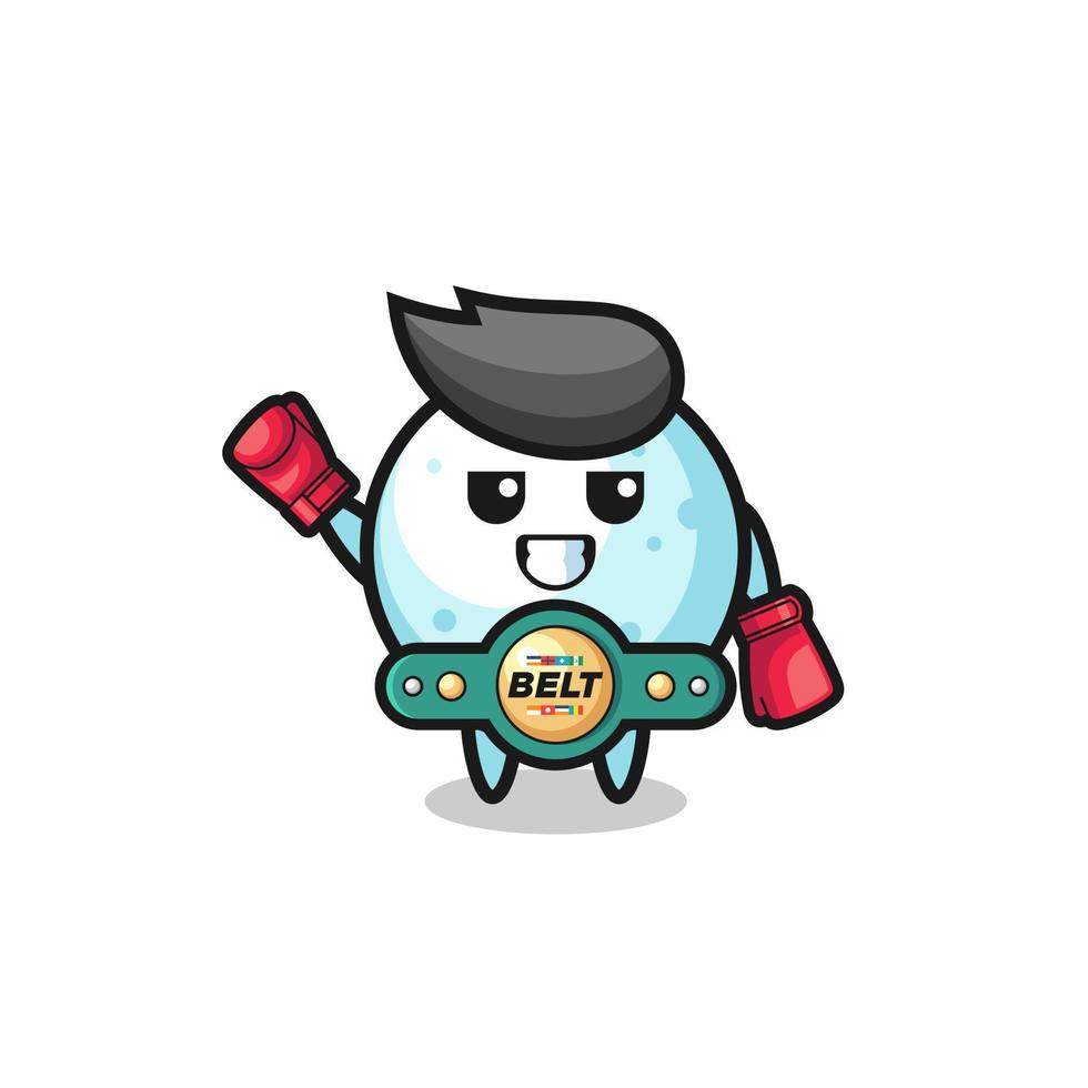 snow ball boxer mascot character vector