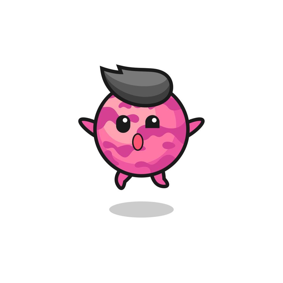 ice cream scoop character is jumping gesture vector