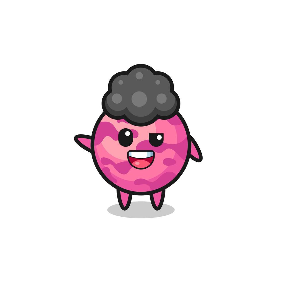 ice cream scoop character as the afro boy vector
