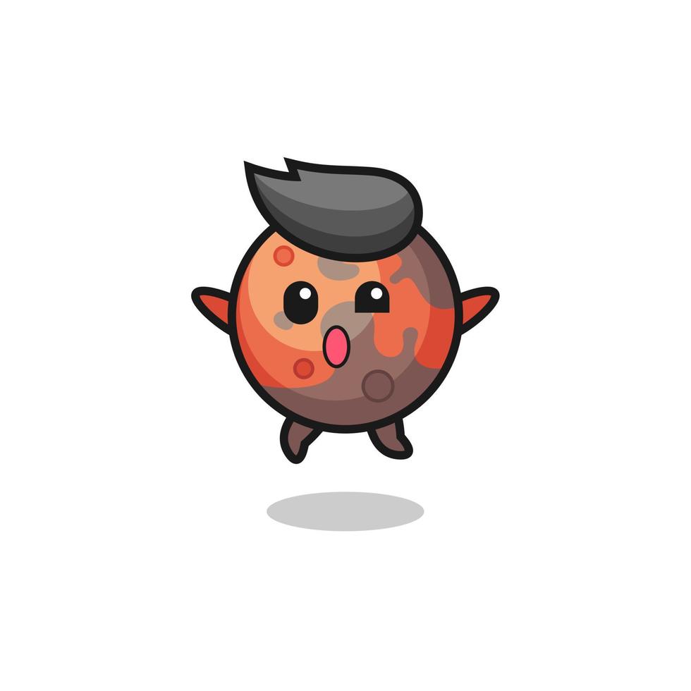 mars character is jumping gesture vector