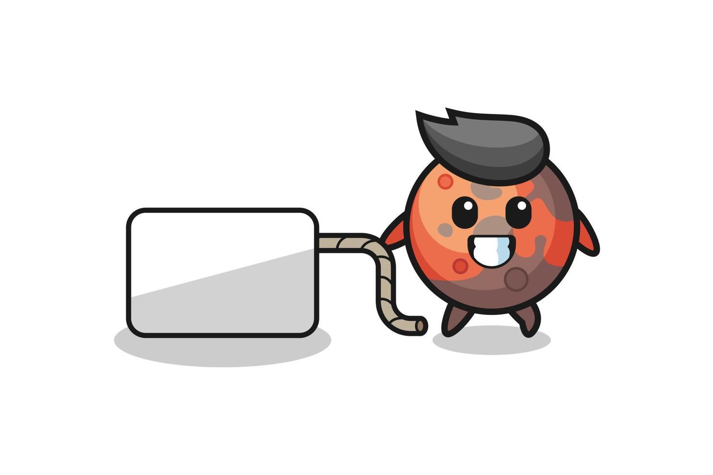 mars cartoon is pulling a banner vector