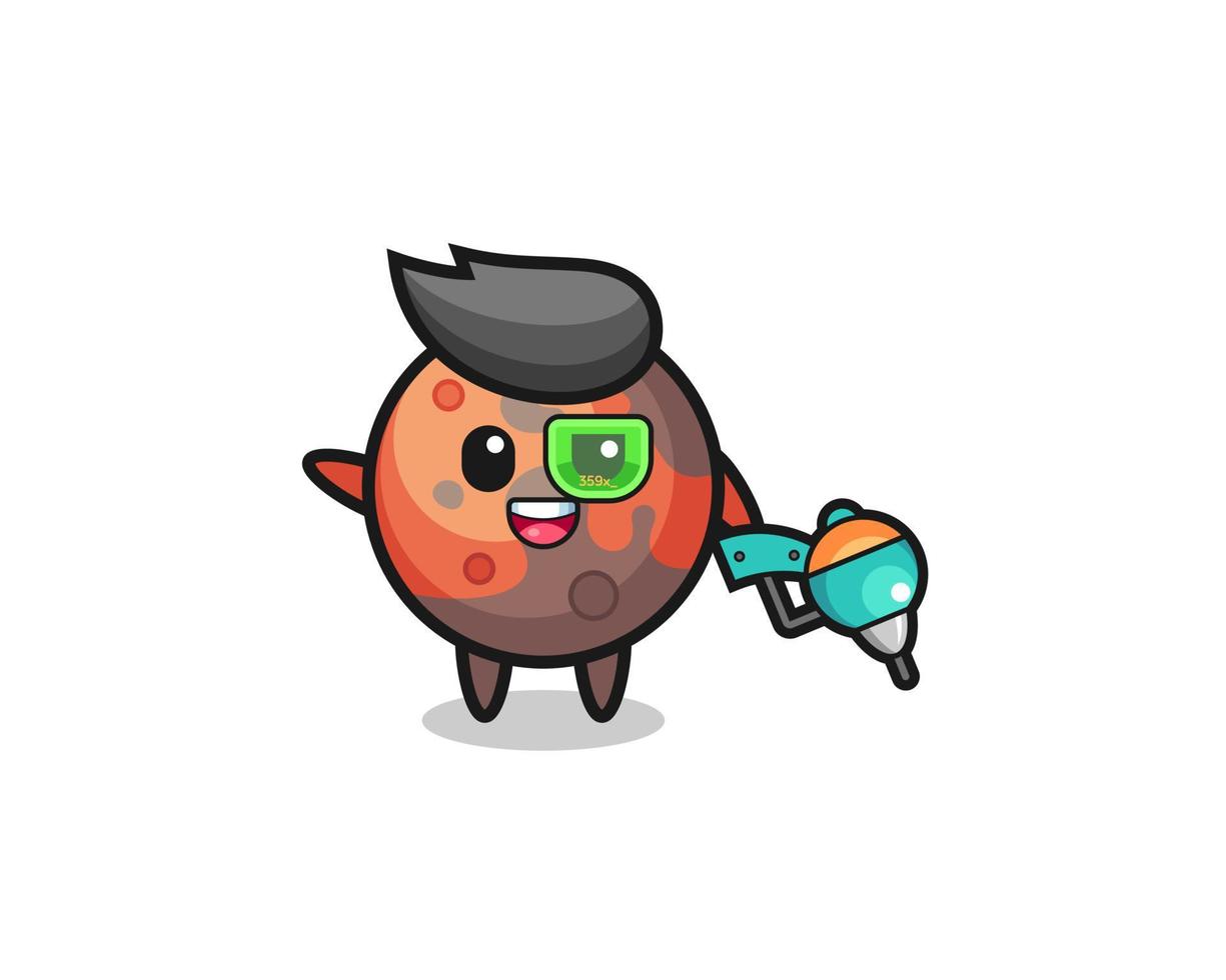 mars cartoon as future warrior mascot vector