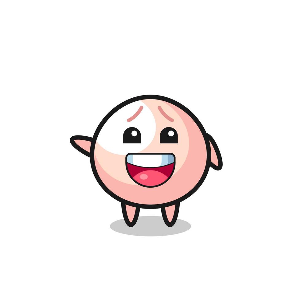 feliz personaje de mascota lindo meatbun vector