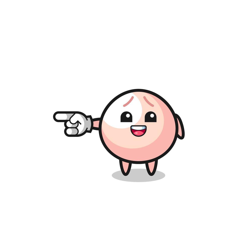 meatbun cartoon with pointing left gesture vector