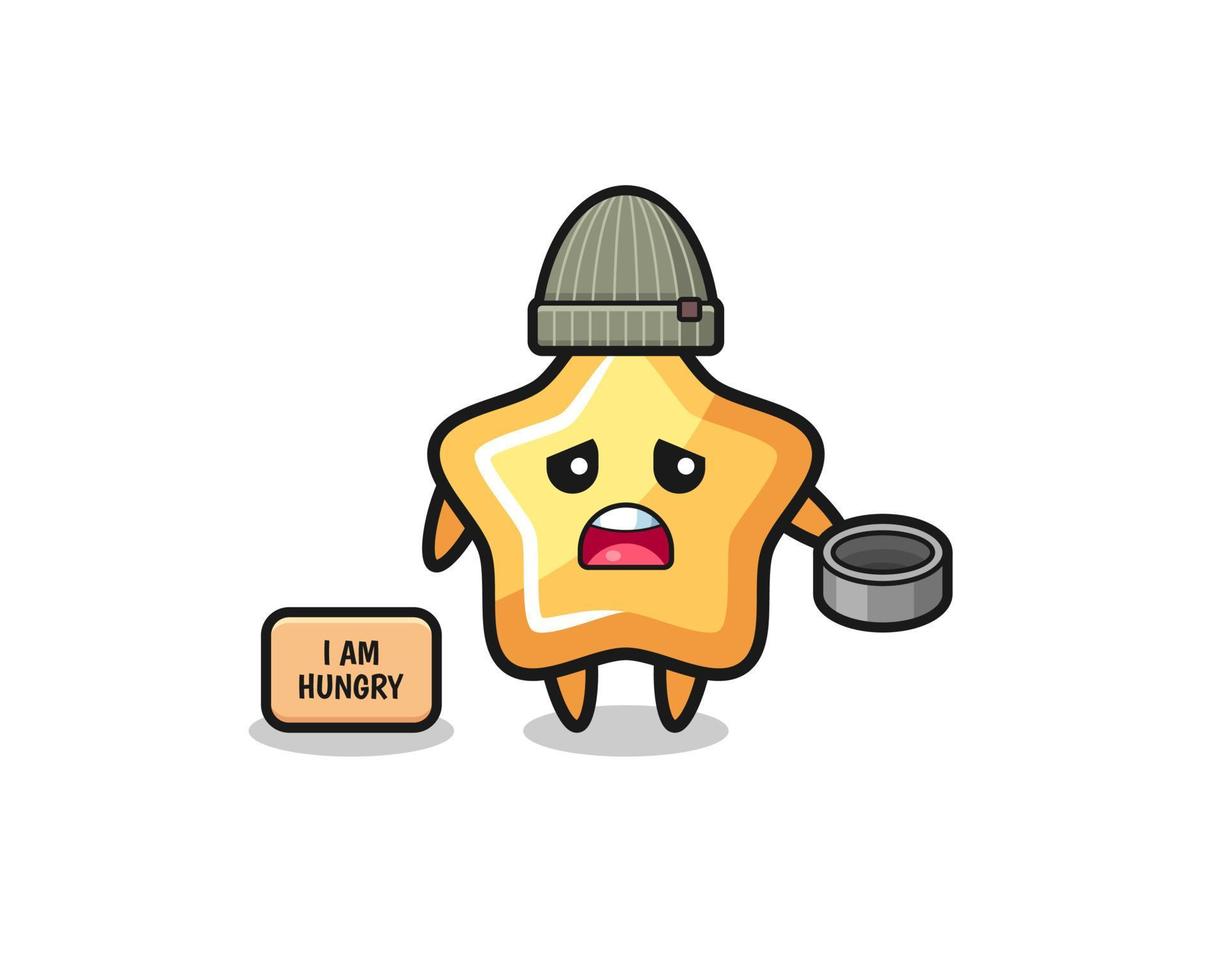 cute star beggar cartoon character vector