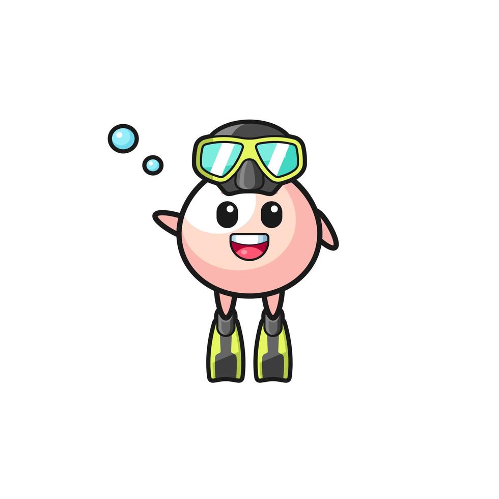 the meatbun diver cartoon character vector