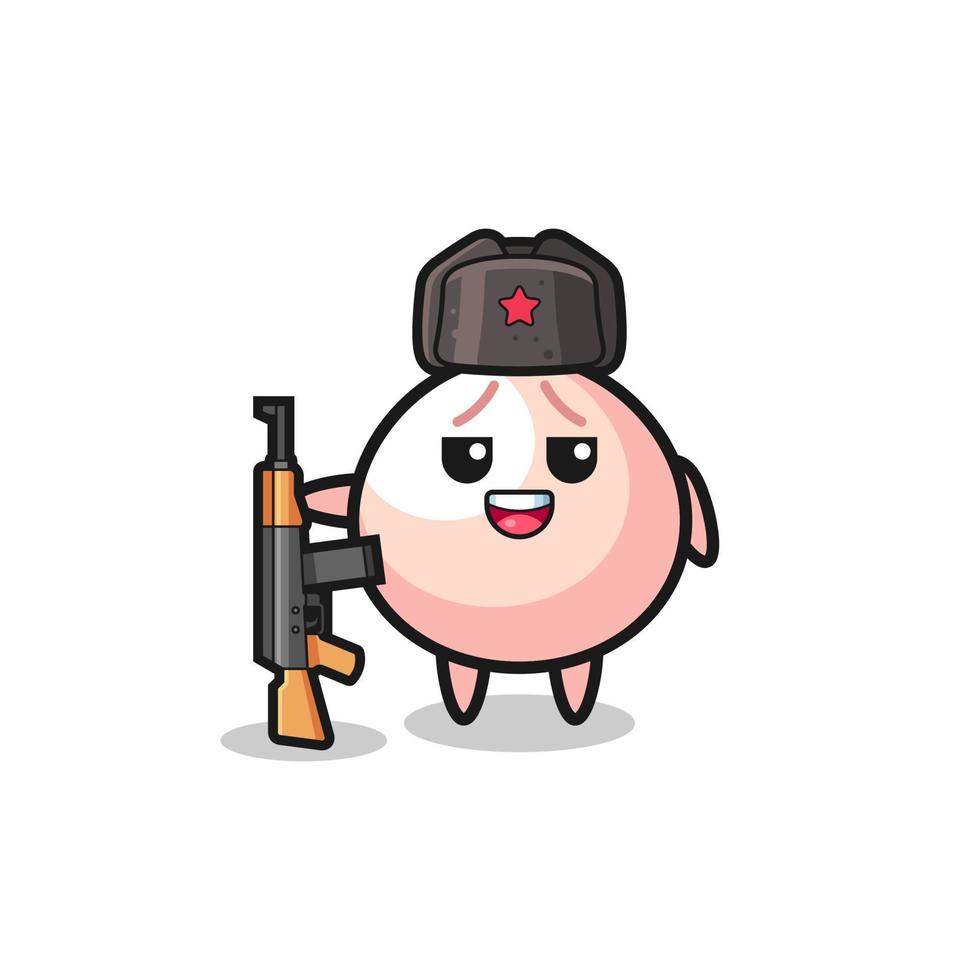 cute meatbun cartoon as Russian army vector