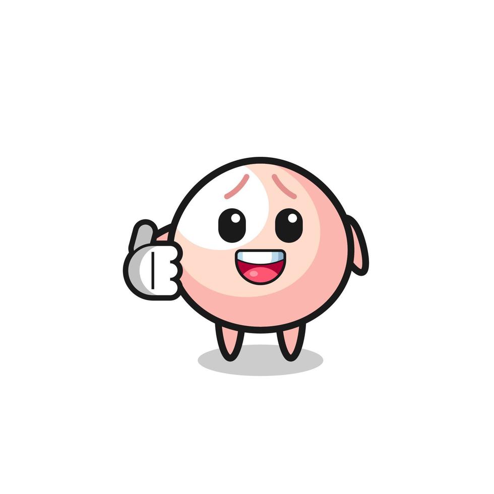 meatbun mascot doing thumbs up gesture vector