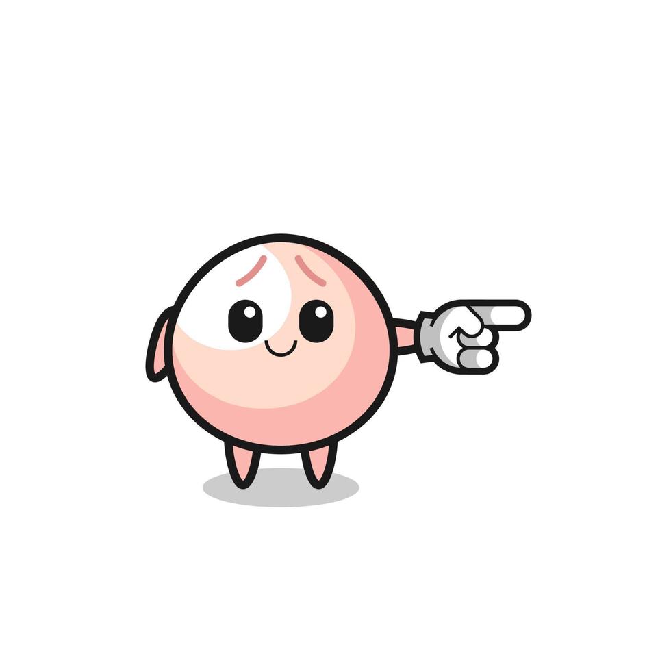 meatbun mascot with pointing right gesture vector