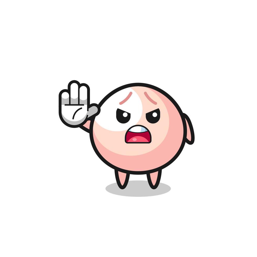 meatbun character doing stop gesture vector