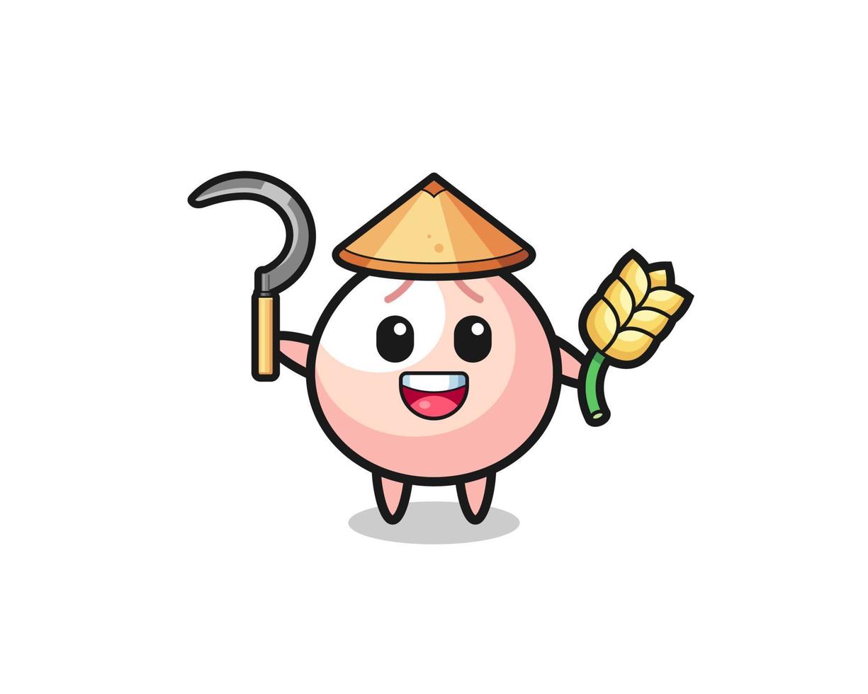 meatbun Asian farmer holding paddy vector