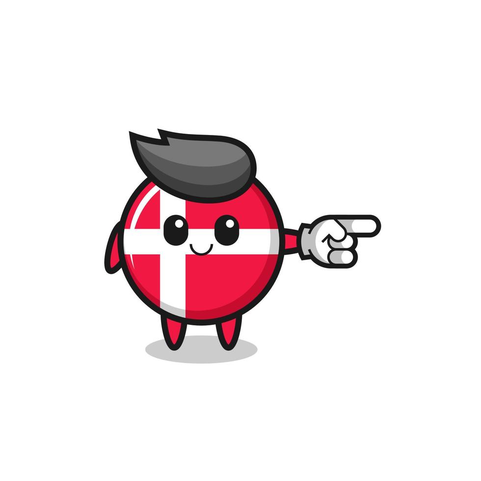 denmark flag mascot with pointing right gesture vector