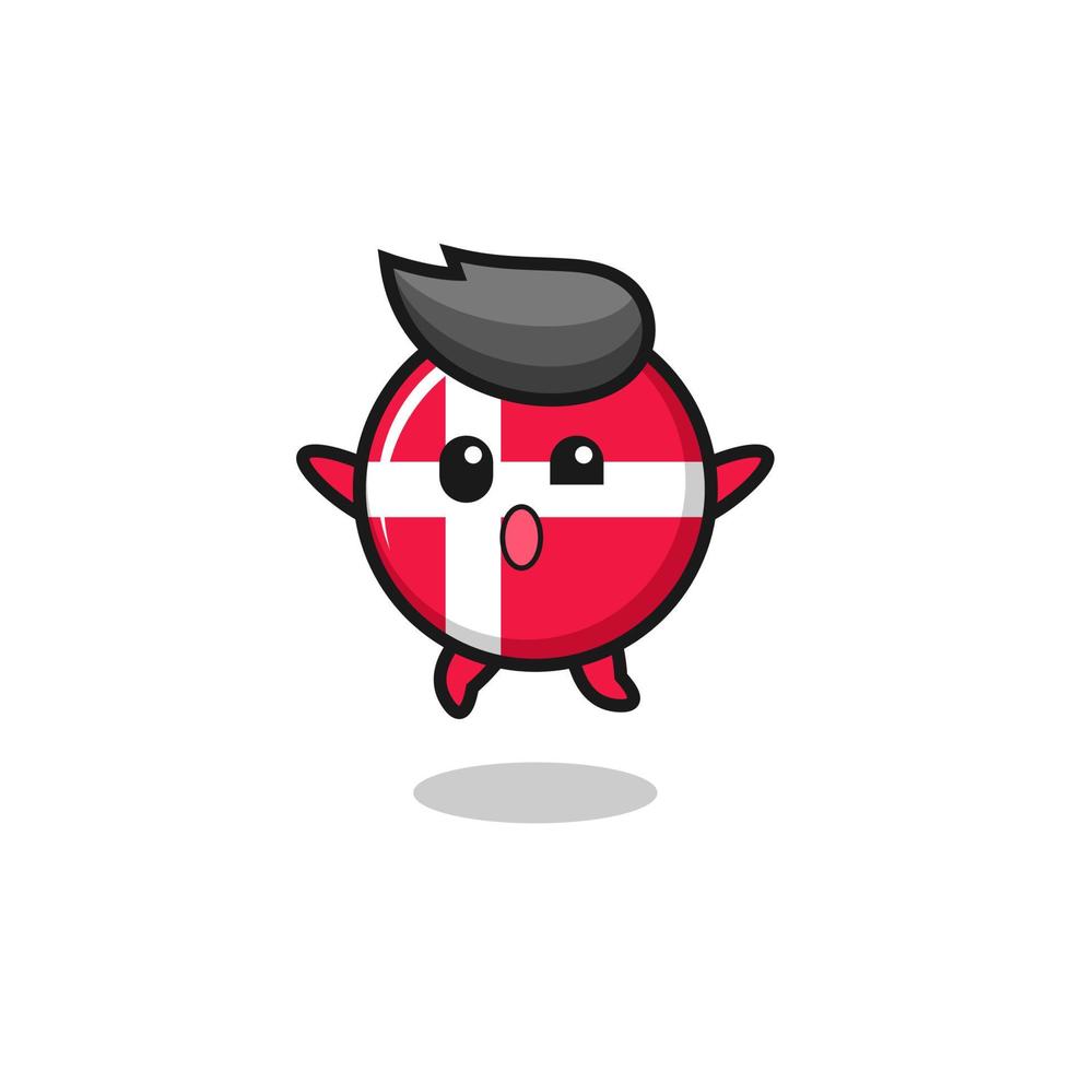 denmark flag character is jumping gesture vector