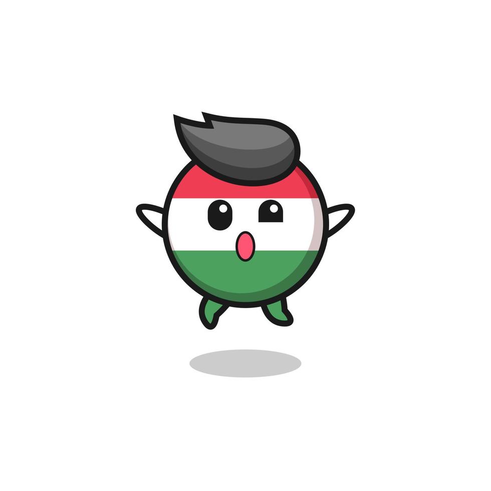 hungary flag character is jumping gesture vector