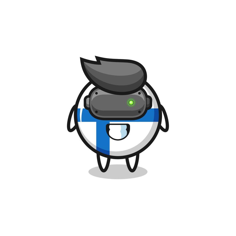 cute finland flag using VR headset vector